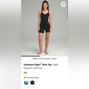 lululemon athletica Align Tank Top — Black size 6